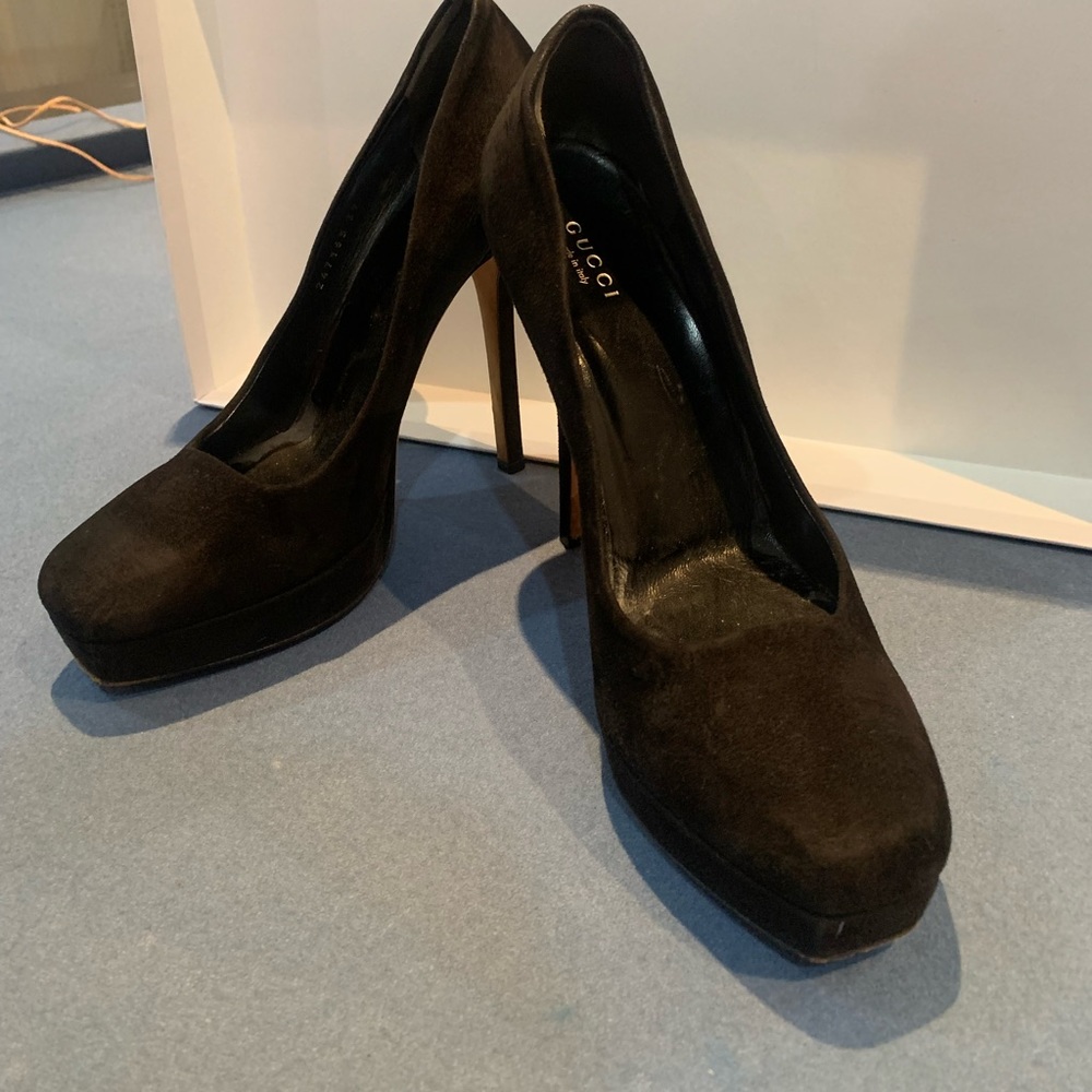 Black Gucci Suede Shoes
